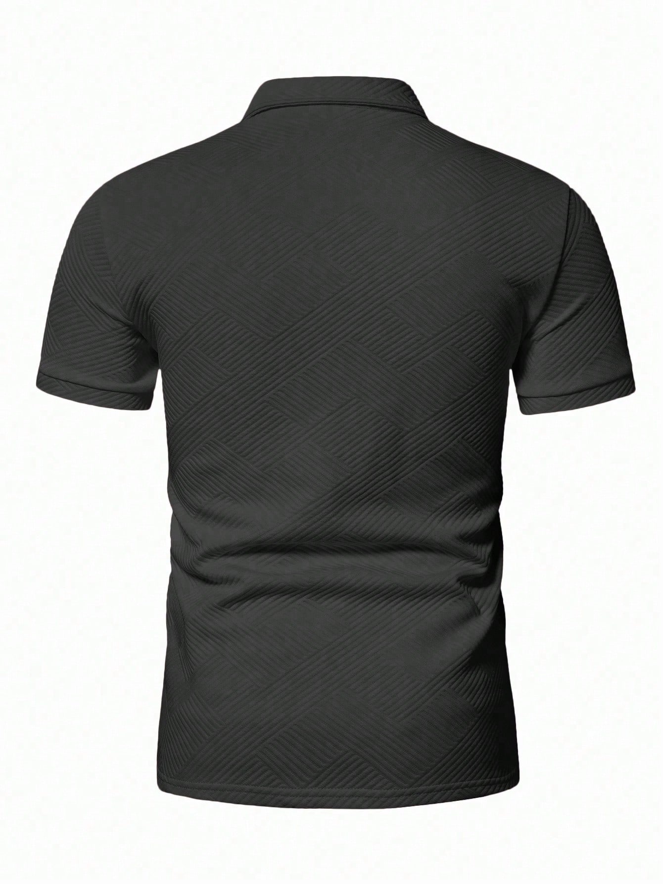 Мужская рубашка-поло с коротким рукавом Manfinity Homme с однотонной текстурой, темно-серый текстурированная однотонная мужская футболка поло cb drytec genre cutter