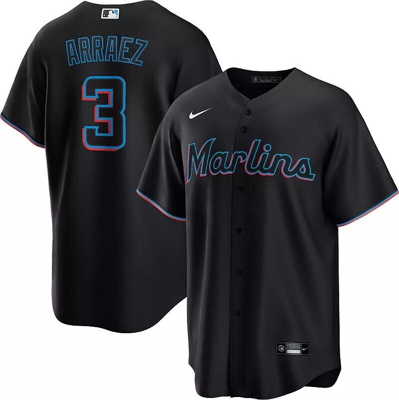 

Мужская черная классная базовая майка Nike Miami Marlins Luis Arráez #3