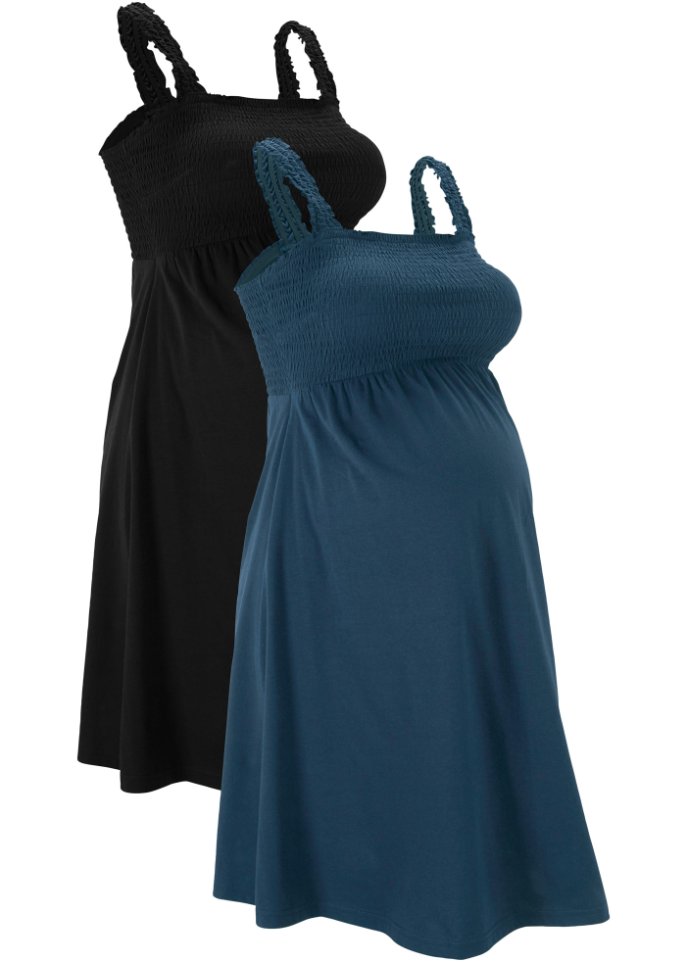 Платье для беременных из натурального хлопка 2 шт Bpc Bonprix Collection, синий