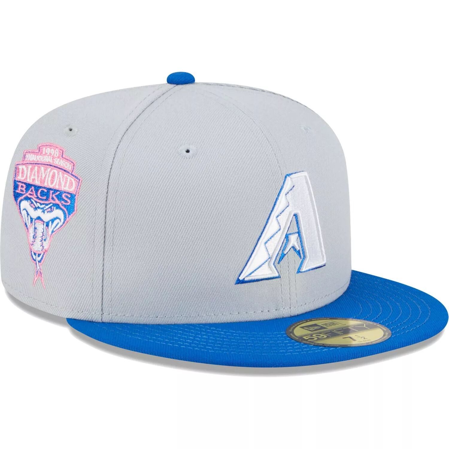 

Мужская приталенная шляпа New Era Grey/Blue Arizona Diamondbacks Dolphin 59FIFTY