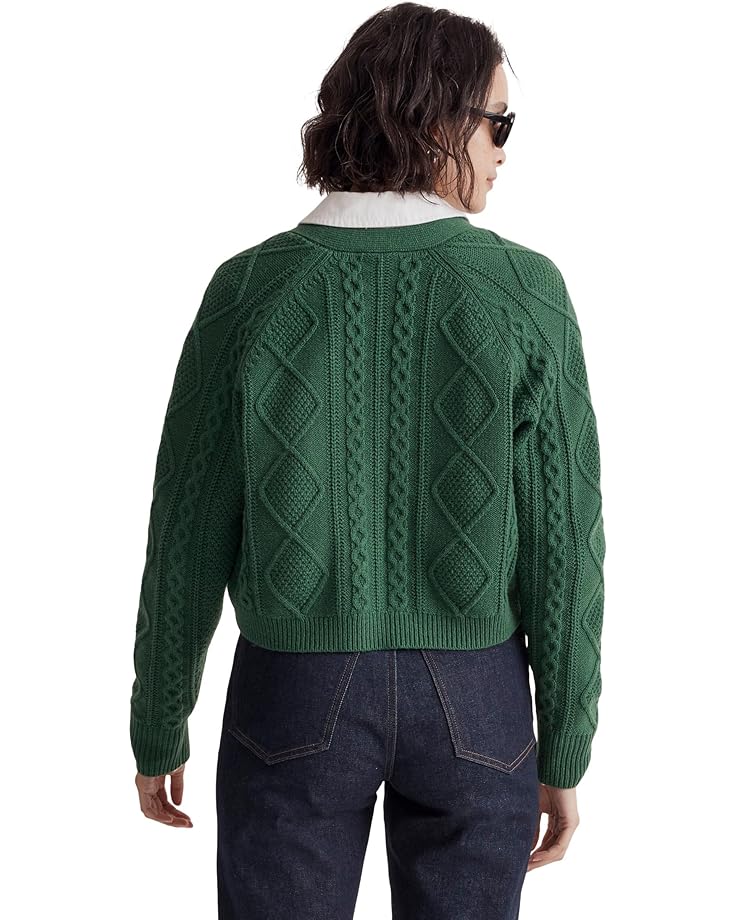 Свитер Madewell Cable-Knit Crop Cardigan, цвет Varsity Green