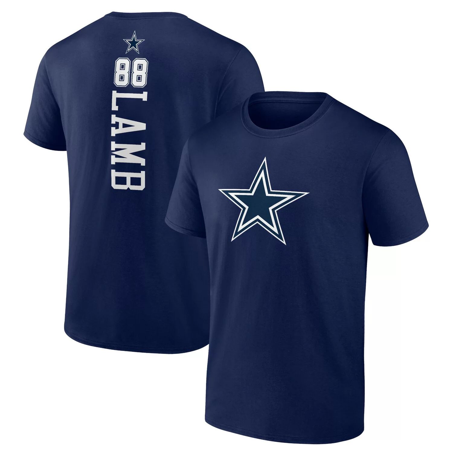 Мужская темно-синяя футболка Fanatics с логотипом CeeDee Lamb Dallas Cowboys Playmaker