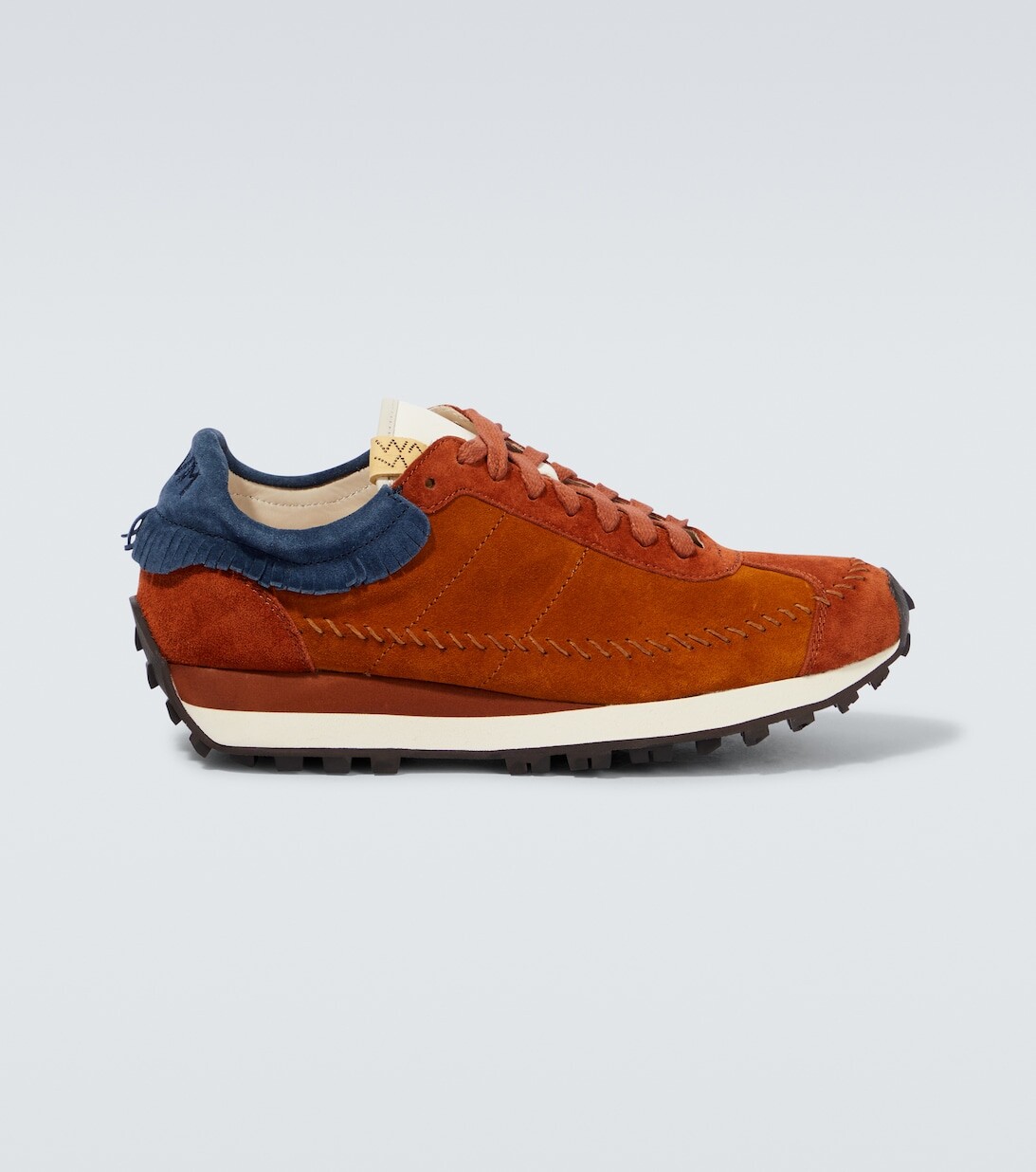 

Замшевые кроссовки с бахромой Visvim, коричневый