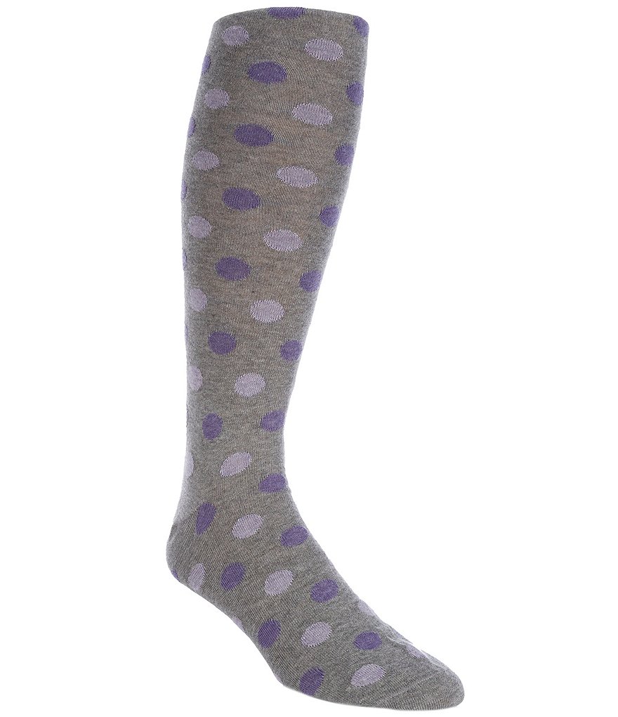 Классические носки Cremieux выше икры в горошек, серый