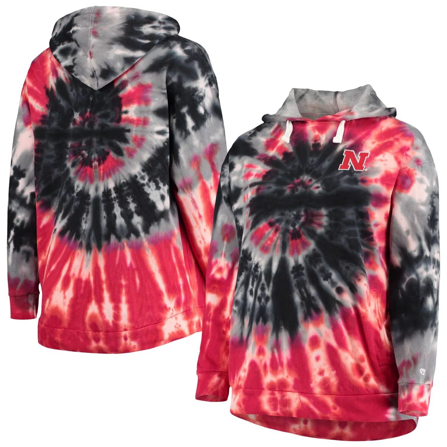 

Женский объемный пуловер с капюшоном Colosseum Scarlet Nebraska Huskers Slow Ride Spiral Tie-Dye Colosseum