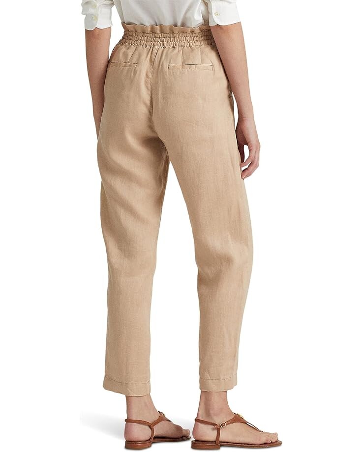 

Брюки LAUREN Ralph Lauren Linen Ankle Pants, цвет Birch Tan