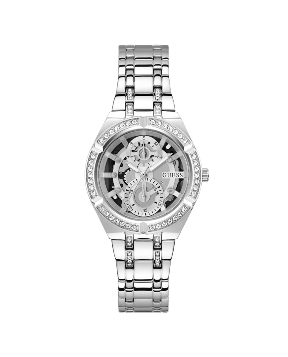 Женские часы Allara GW0604L1 со стальным и серебряным ремешком Guess, серебро