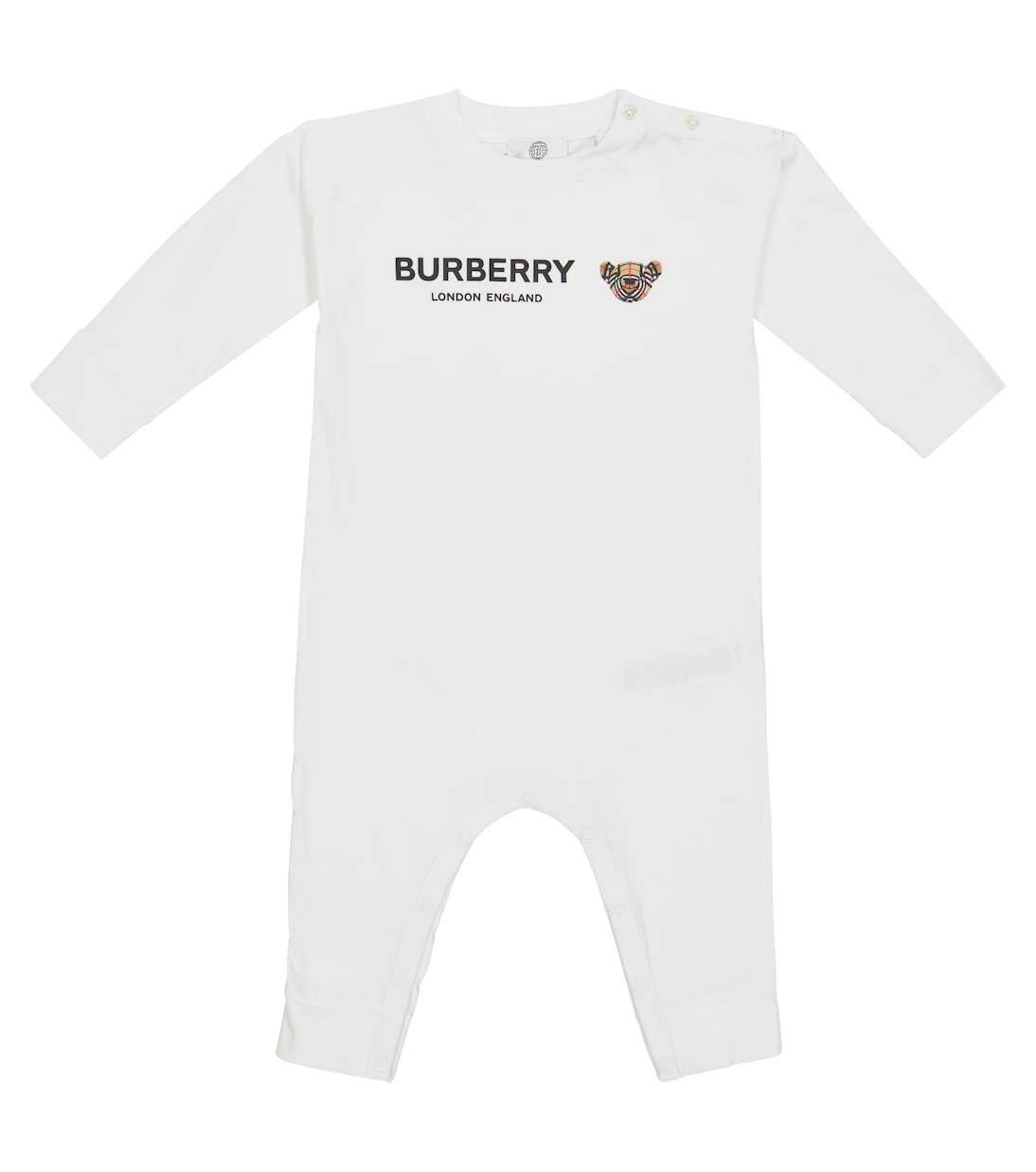 Хлопковый комбинезон baby thomas bear Burberry, белый