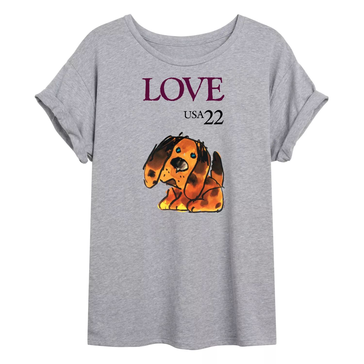 Большая футболка USPS Love Puppy Doodle Stamp для юниоров Licensed Character укороченная худи usps love heart stamp для юниоров licensed character