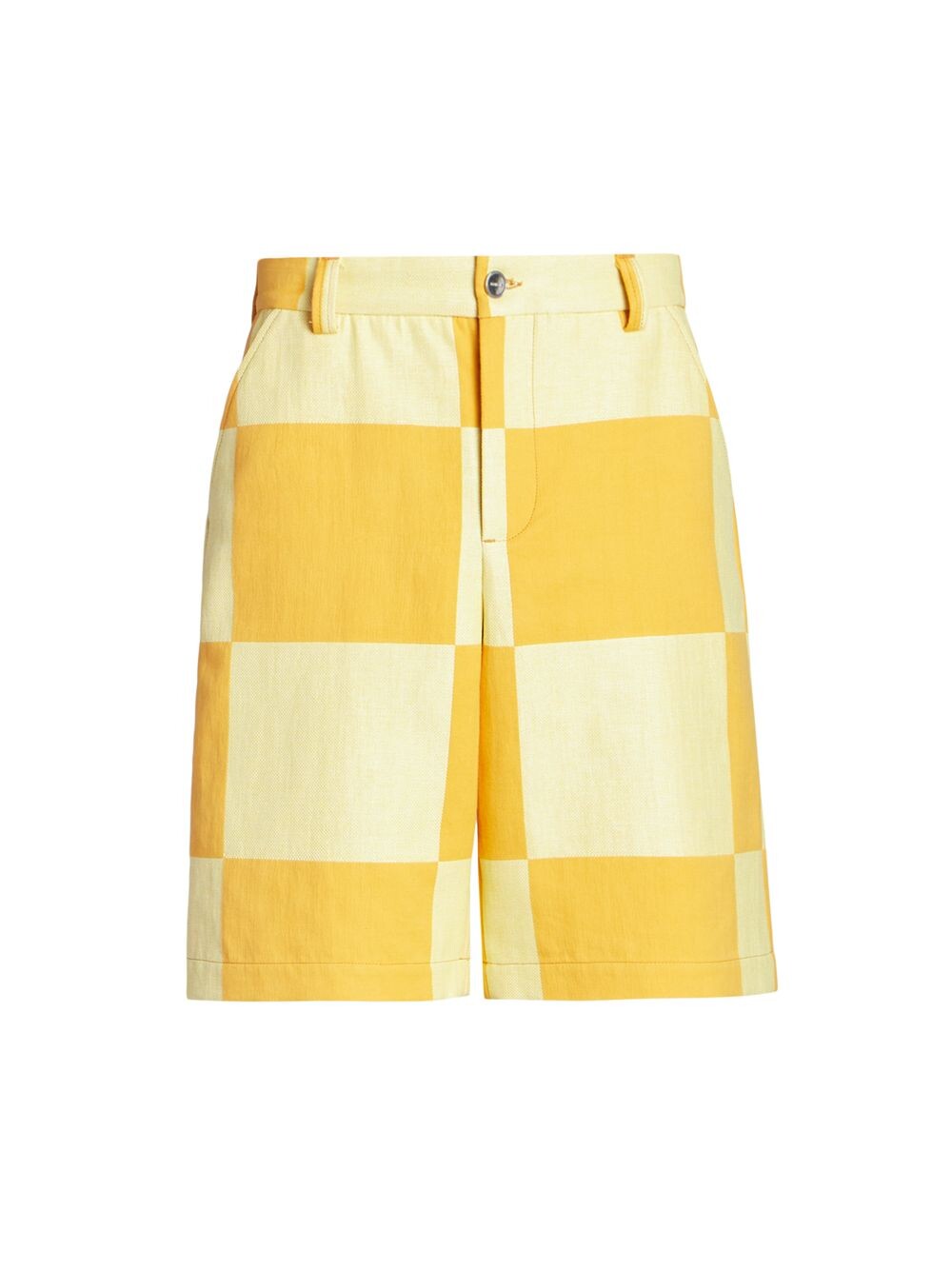 

Шорты из смесового хлопка в клетку Le Raphia Tecido Jacquemus, желтый