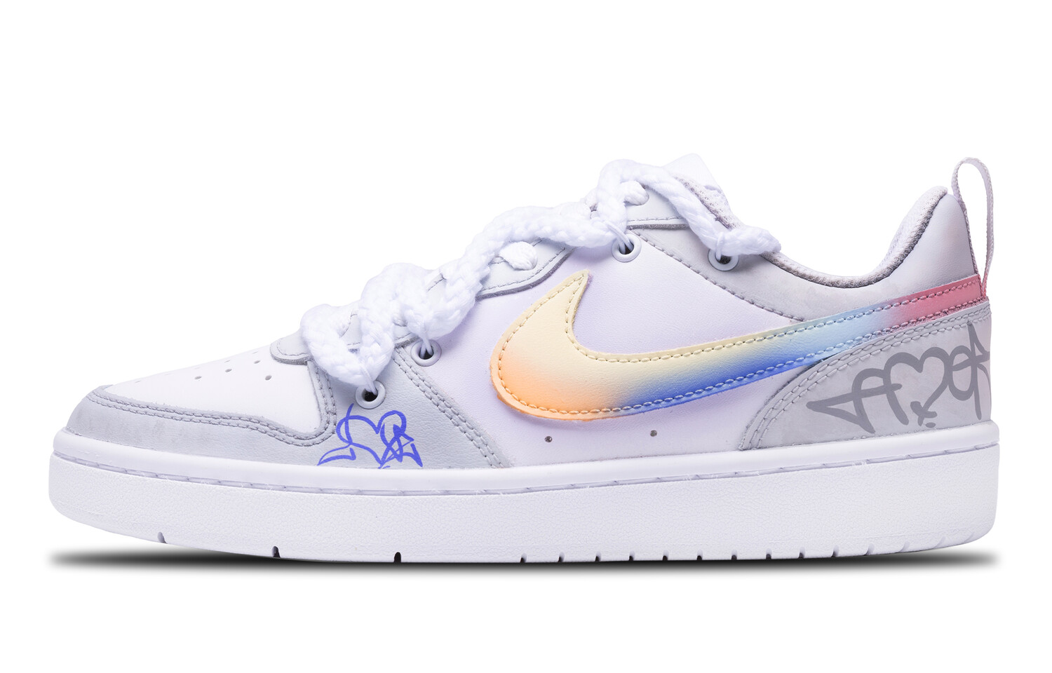 

Кроссовки Nike Court Borough Skateboarding Shoes Women's Low-top White, светло-серый