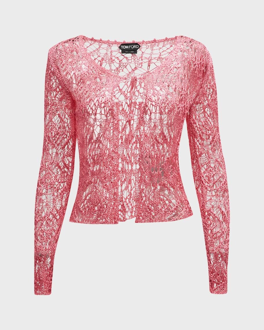 

Вязаный крючком кардиган из тонкой вискозы, 3GG TOM FORD
