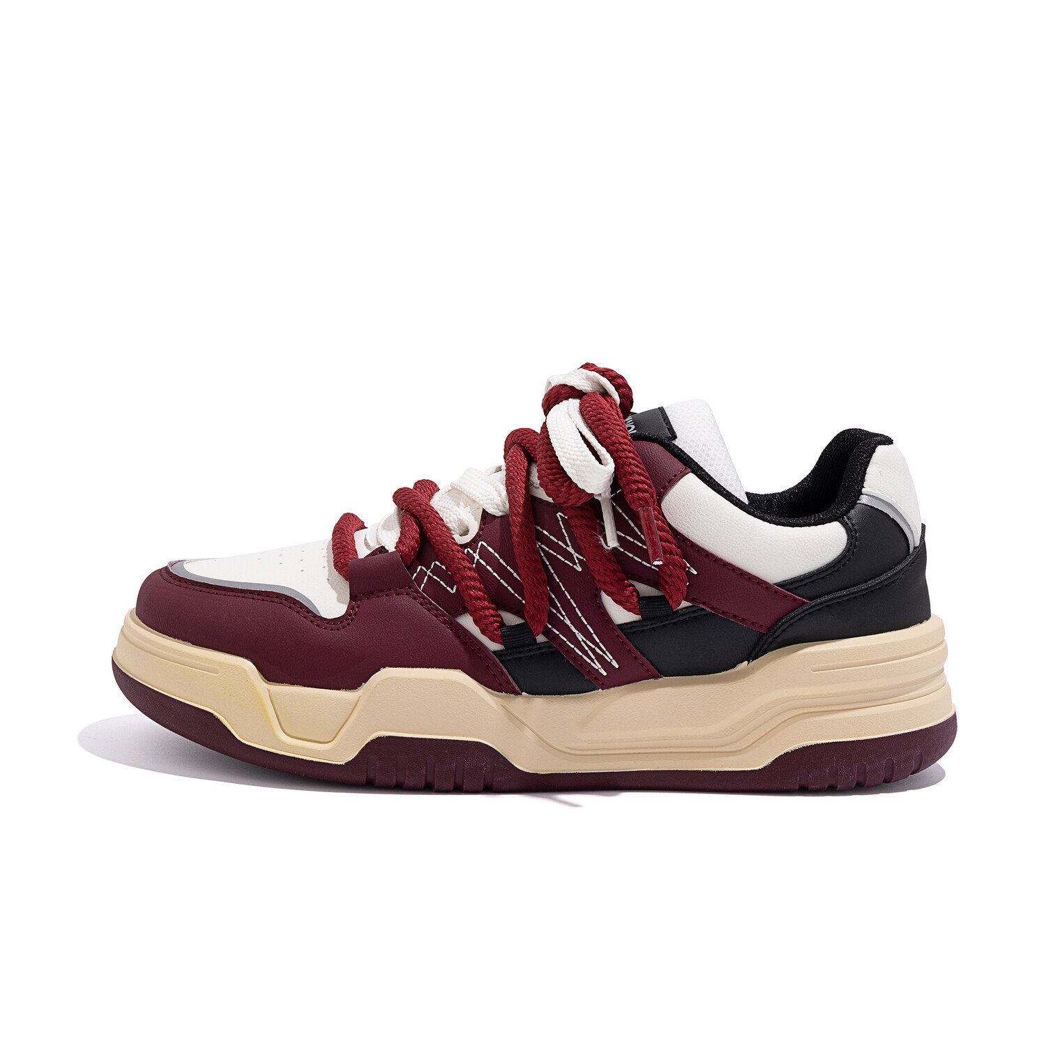 

Кроссовки HUANQIU Skateboarding Shoes Men Low-top Beige, цвет Burgundy