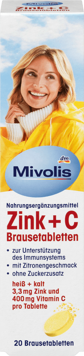 Таблетки шипучие Цинк+С 20 шт. по 82 г. Mivolis