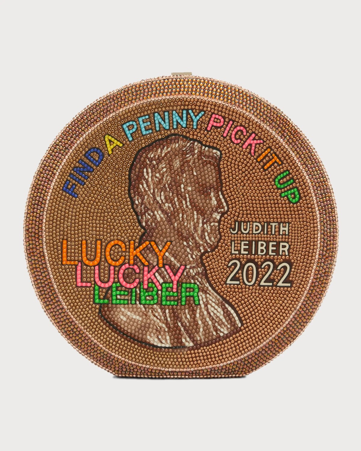 

Сумка-минодьер Lucky Penny Disc с кристаллами Judith Leiber Couture, цвет Silver/Copper
