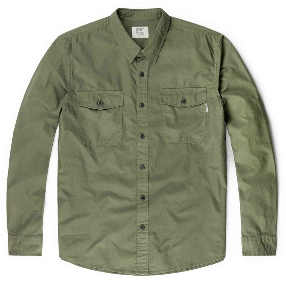 Бостонская рубашка Vintage Industries, оливковое рубашка vintage industries grant pocket с длинным рукавом зелено синяя