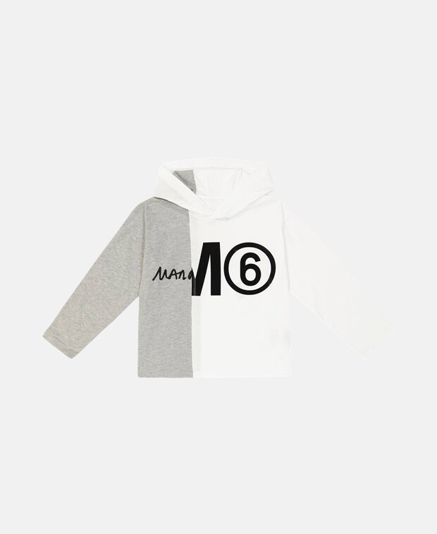 

Худи с капюшоном MM6 Maison Margiela Kids, серый