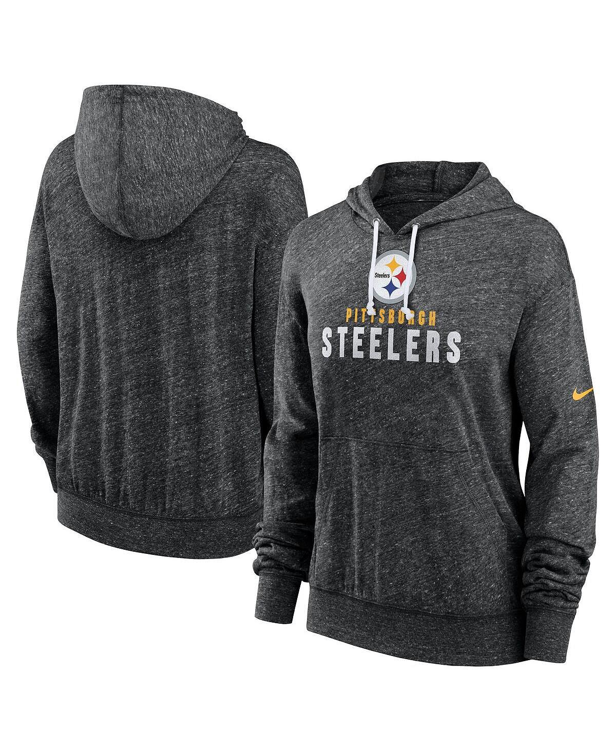 

Женский черный пуловер с капюшоном в винтажном стиле Pittsburgh Steelers больших размеров для спортзала Nike, черный