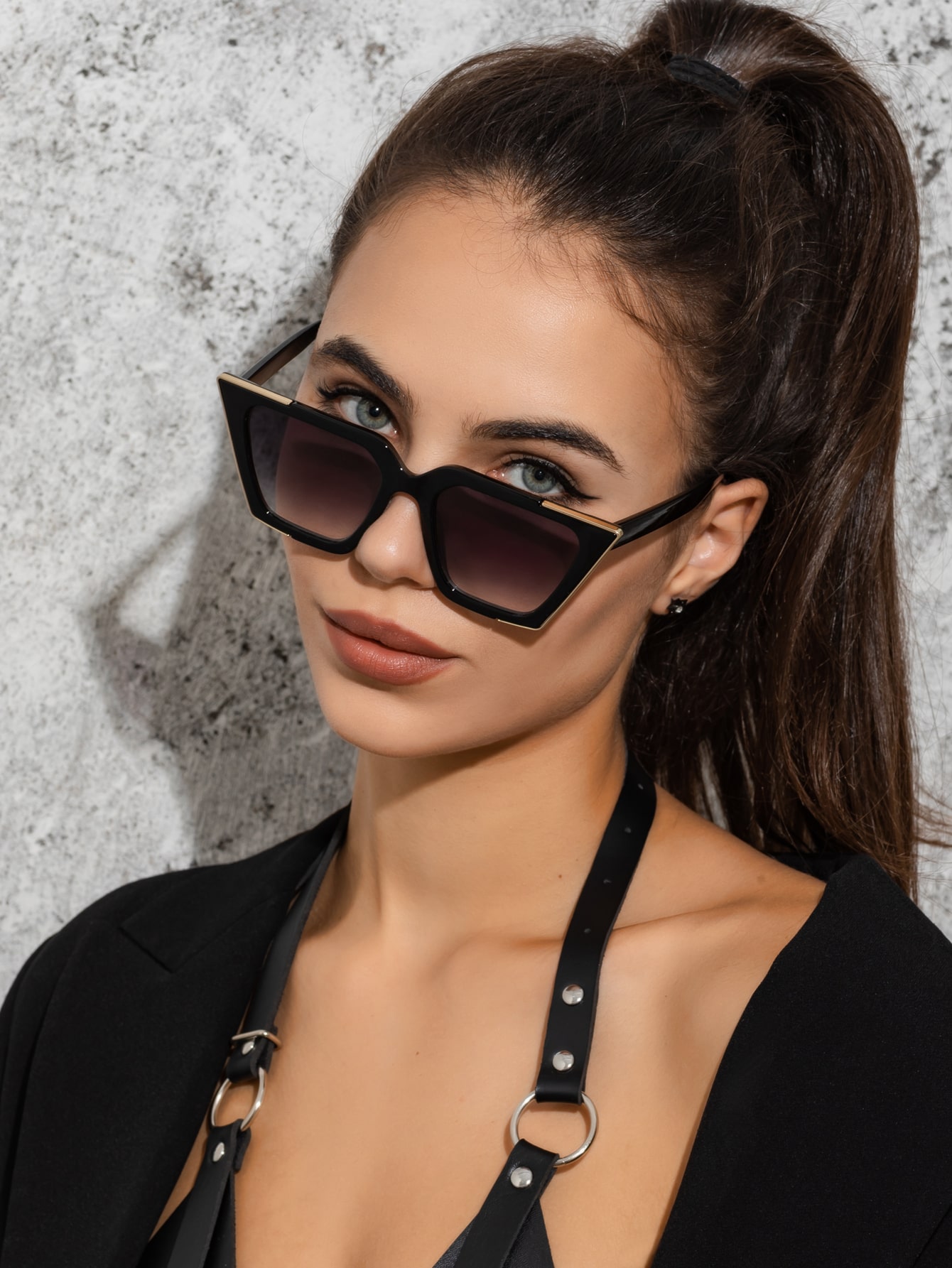 цена 1 шт. женские модные солнцезащитные очки «кошачий глаз»
