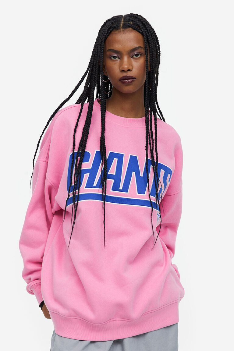 

Толстовка оверсайз с принтом H&M, розовый