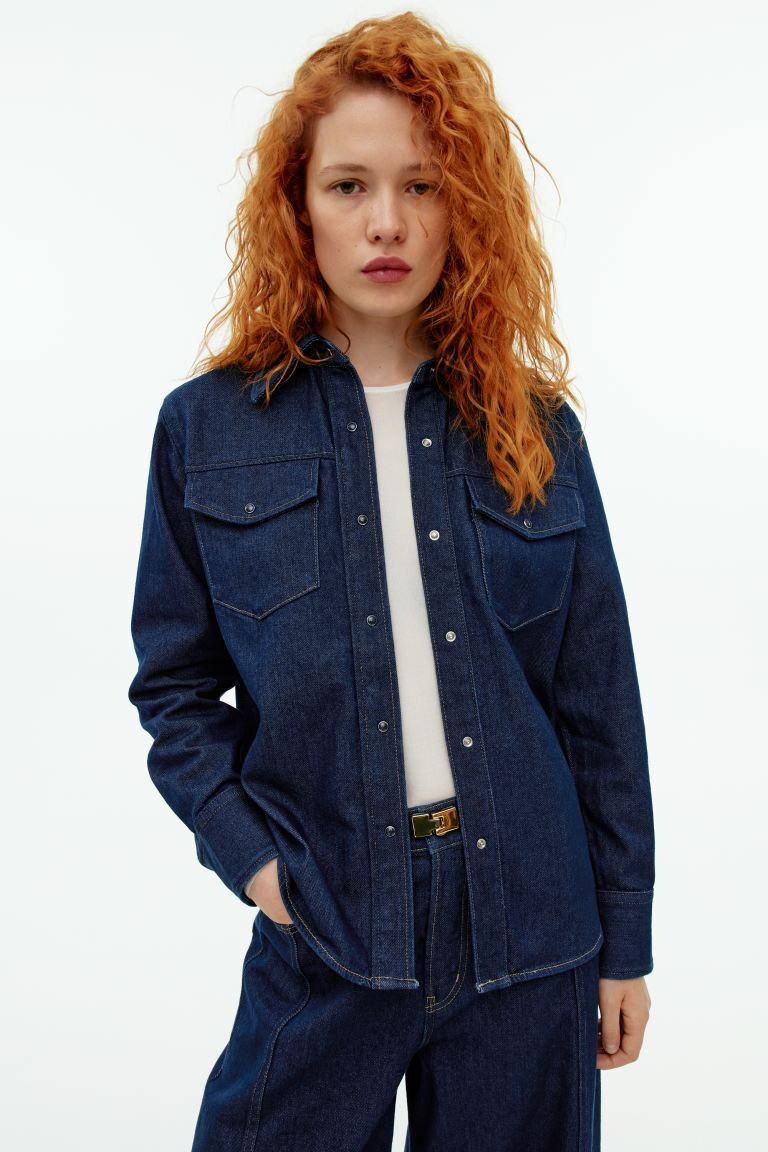

Джинсовая рубашка H&M, синий