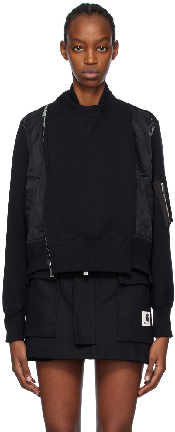 

Черный многослойный бомбер Sacai