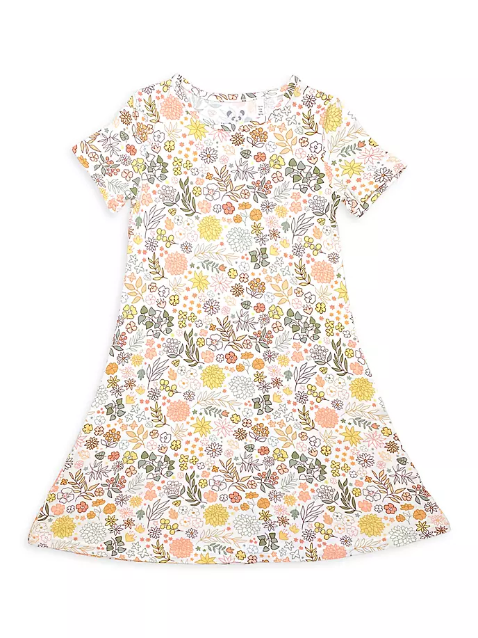 цена Ночная рубашка с короткими рукавами и цветочным принтом для маленьких девочек и девочек Bellabu Bear, мультиколор