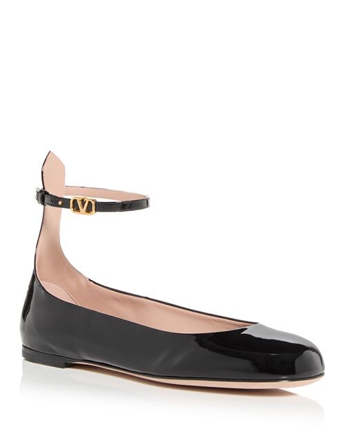 

Женские балетки с ремешком на щиколотке Valentino Garavani, цвет Black