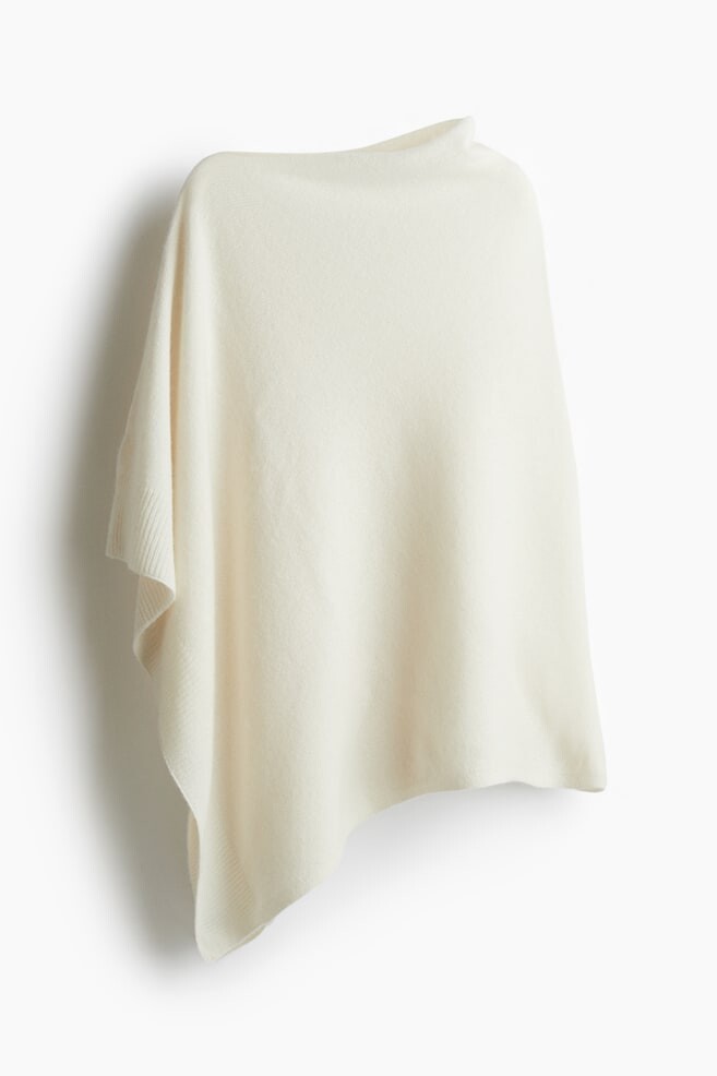 

Пончо тонкой вязки из смеси кашемира H&M, белый