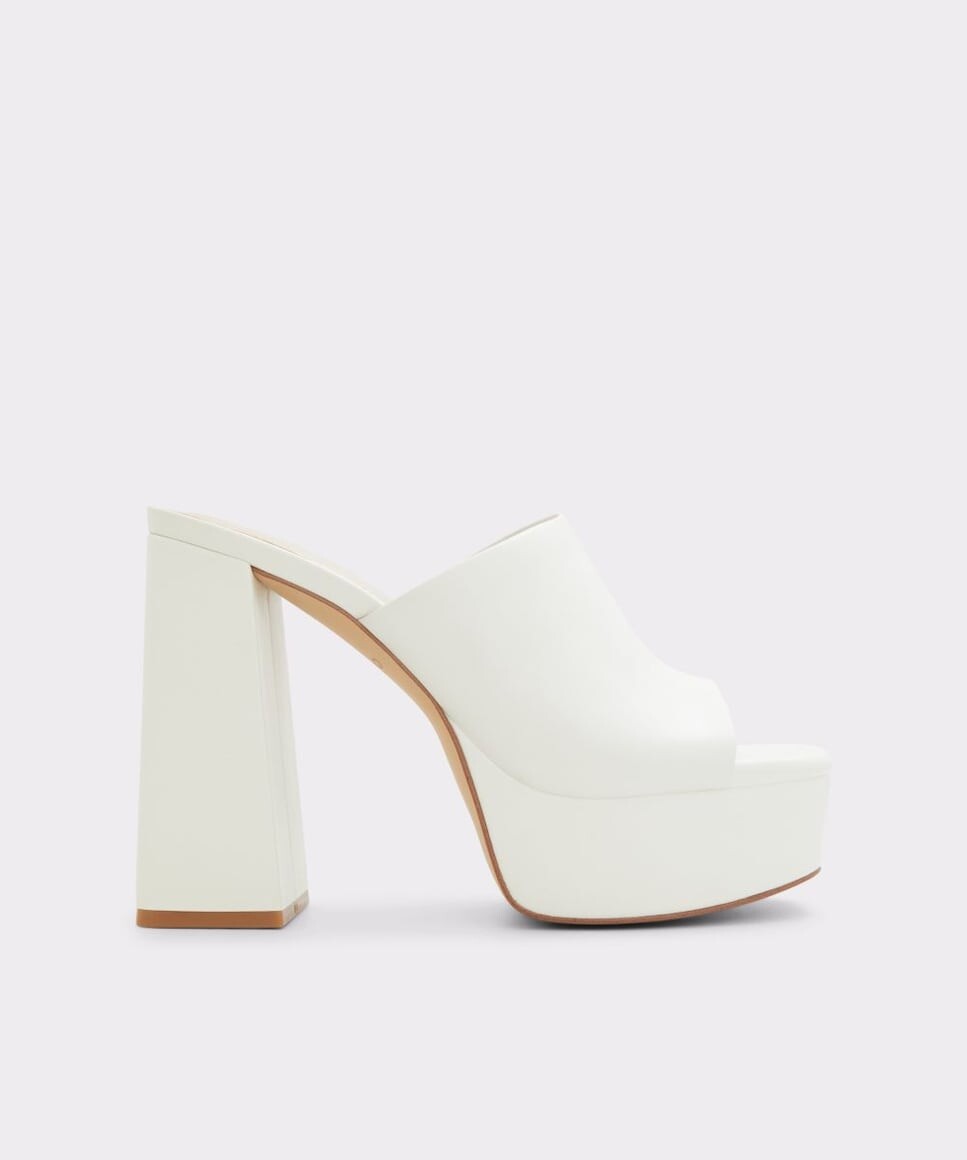 

Женские белые кожаные босоножки на каблуке Aldo, белый