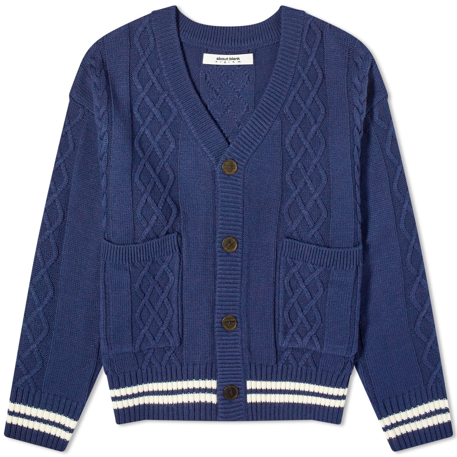 

Кардиган About:Blank Cable Knit, цвет Navy & Ecru