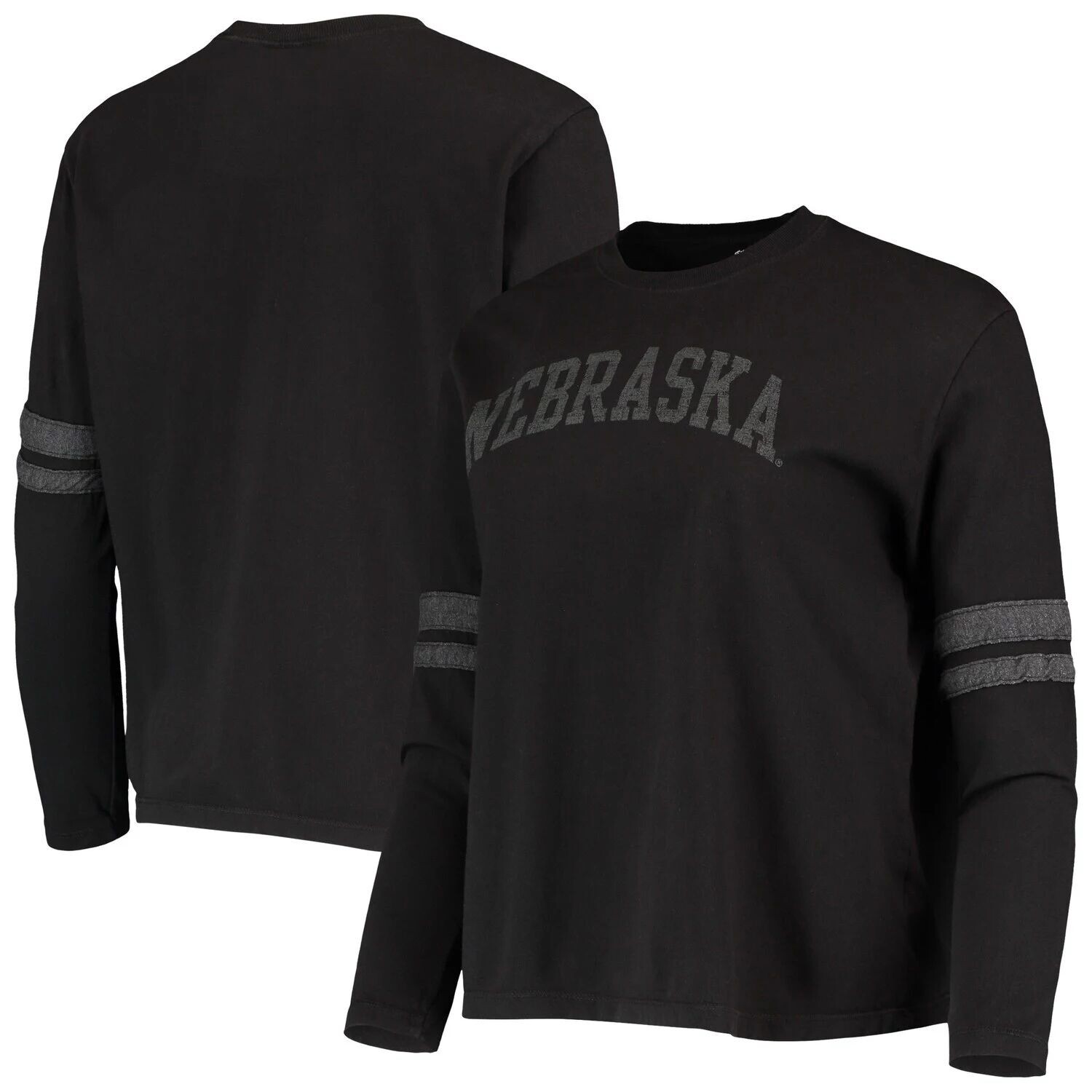

Женская оригинальная брендовая черная футболка в стиле ретро Nebraska Huskers Vault в винтажную полоску с длинным рукавом