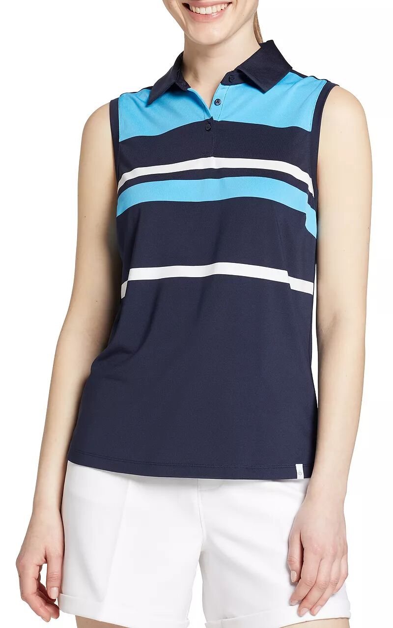 Женская рубашка-поло для гольфа без рукавов в полоску Walter Hagen, синий