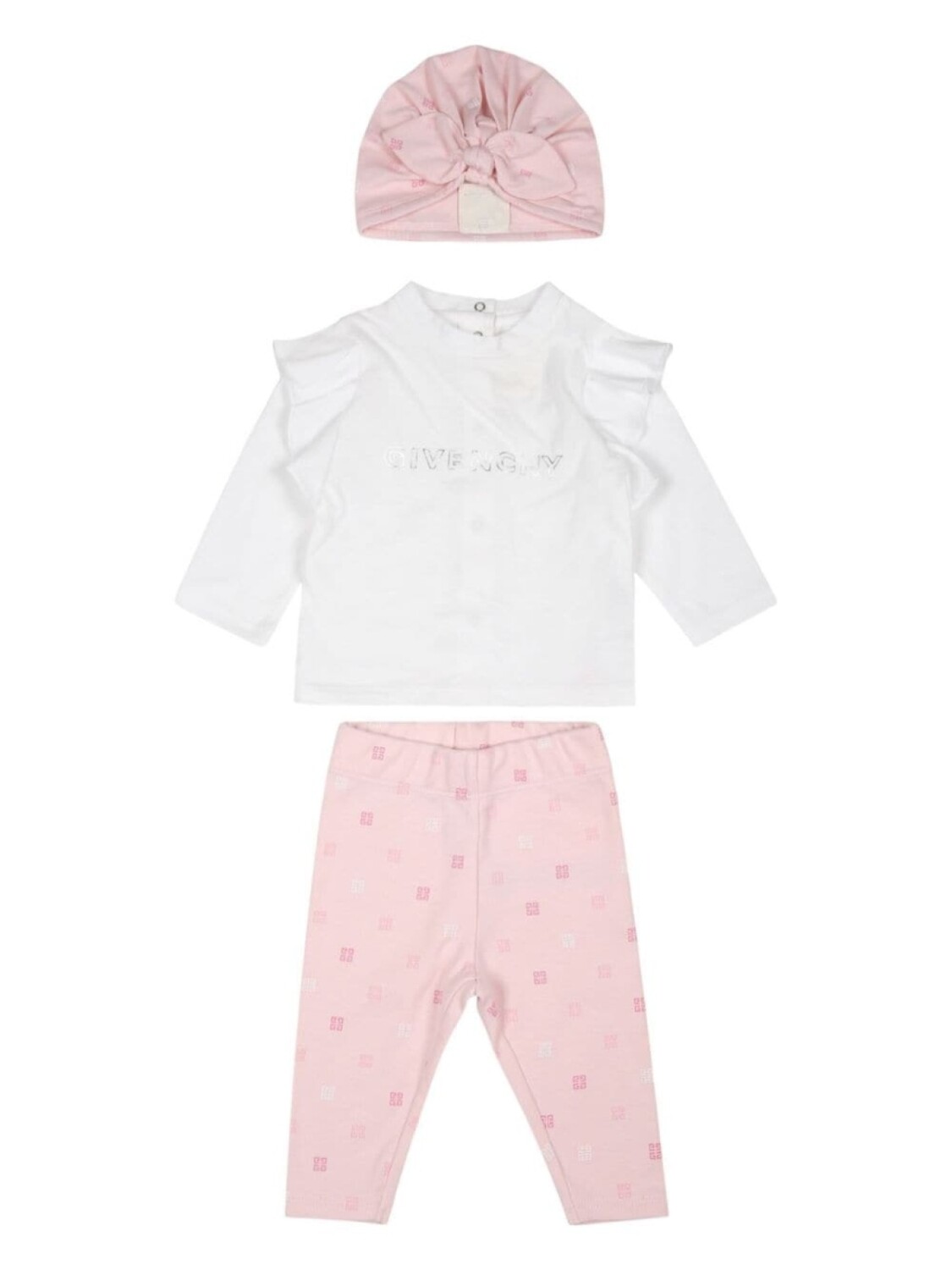 

Givenchy Kids комплект брюк из хлопка с монограммным принтом, розовый