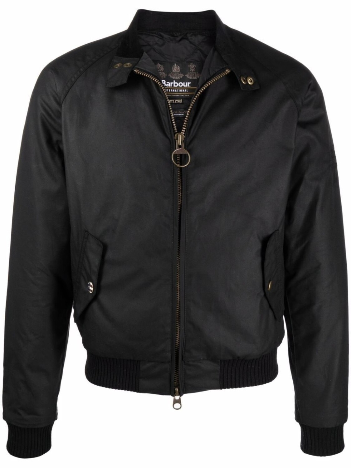 

Barbour вощеная куртка на молнии, черный
