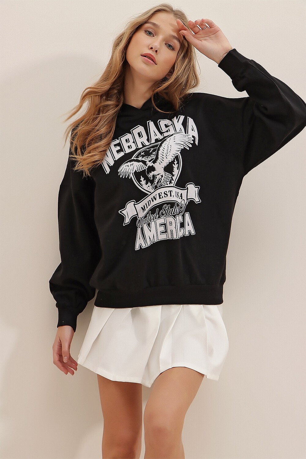 

Толстовка - Черный - Oversize Trend Alaçatı Stili, черный