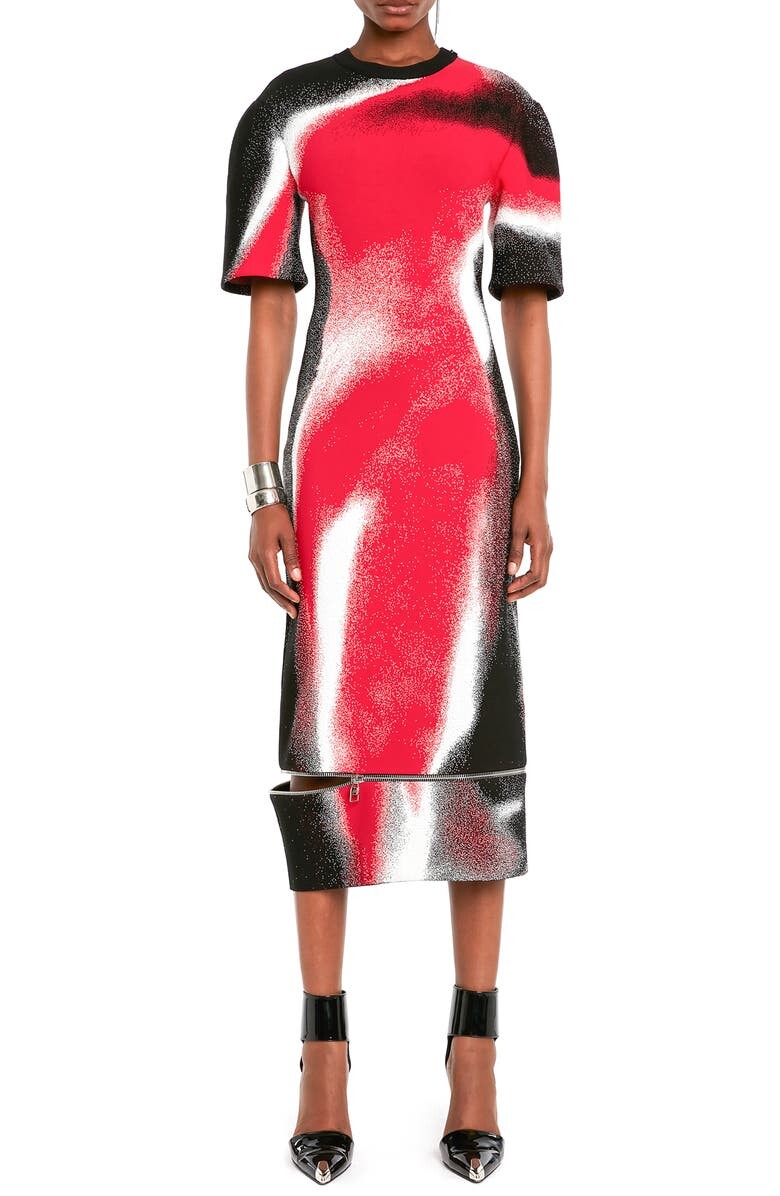 

Платье миди с молнией и подолом Mushroom Spore ALEXANDER MCQUEEN