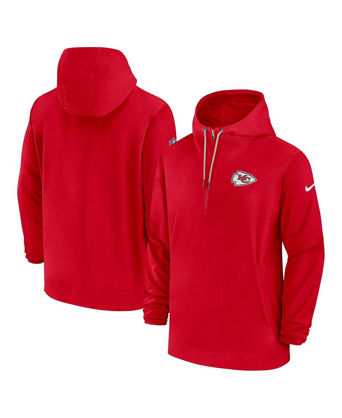 

Мужская красная худи Kansas City Chiefs с молнией без четверти по бокам Nike