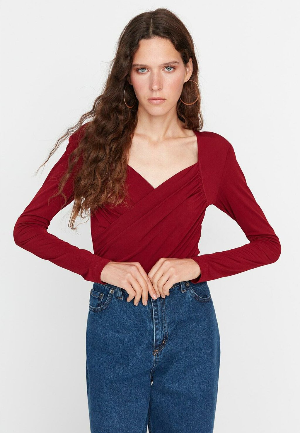 Блуза Trendyol, бордовый