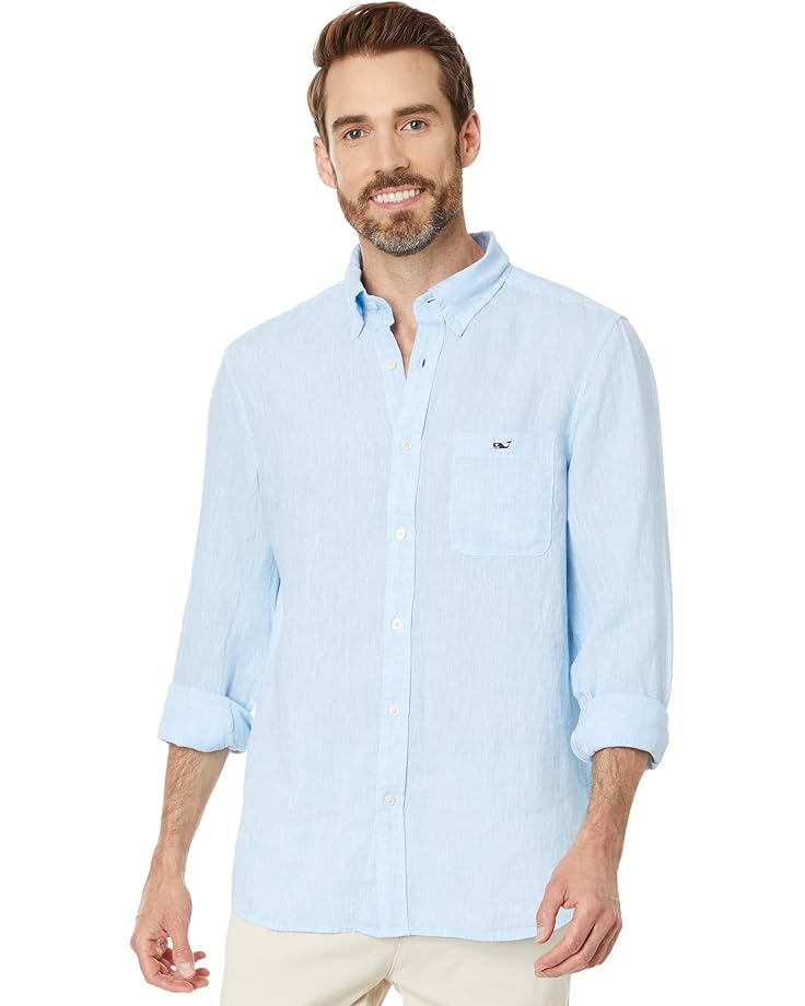 

Рубашка Vineyard Vines Solid Linen Shirt, цвет Jake Blue