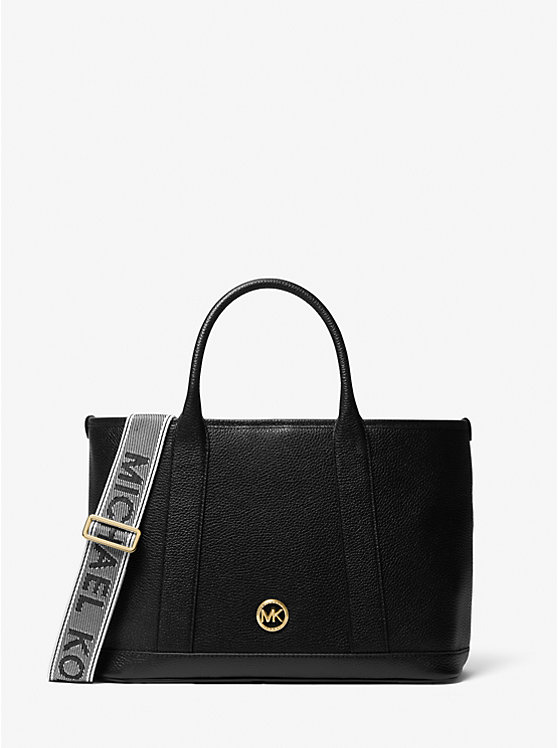 Большая сумка-тоут Luisa из шагреневой кожи среднего размера Michael Kors, черный большая сумка тоут с логотипом marilyn среднего размера michael kors черный