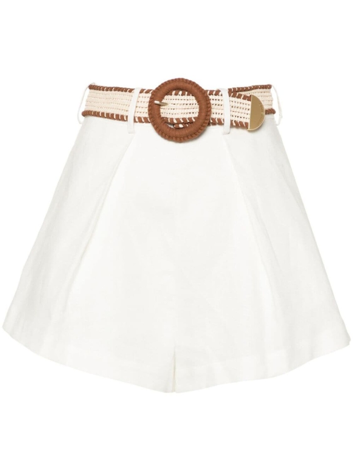 

ZIMMERMANN льняные шорты Halliday Tuck с поясом, нейтральный цвет