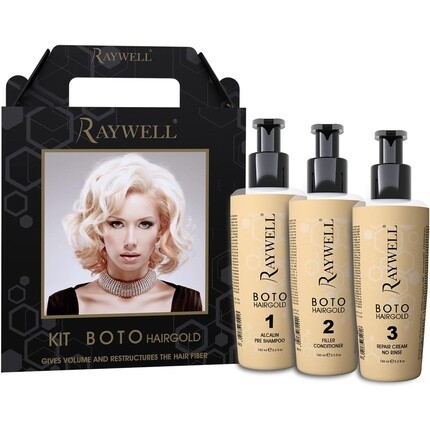 

Набор для ботокса Hairgold Шампунь 150 мл Кондиционер 150 мл Крем 150 мл, Raywell