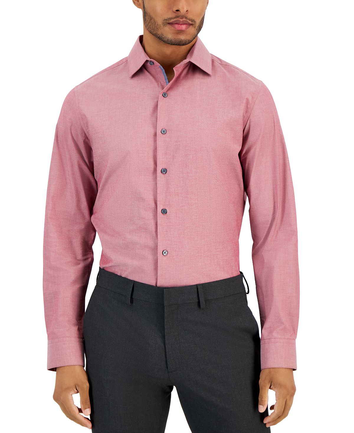 цена Мужская классическая рубашка приталенного кроя из шамбре Bar III