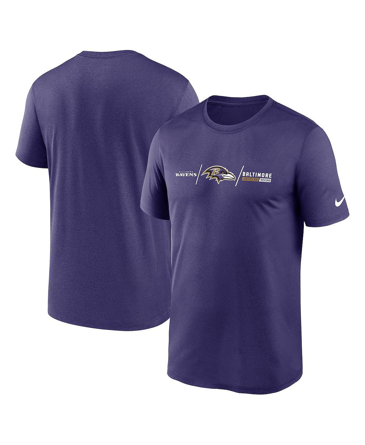 Мужская фиолетовая футболка Baltimore Ravens Horizontal Lockup Legend Nike