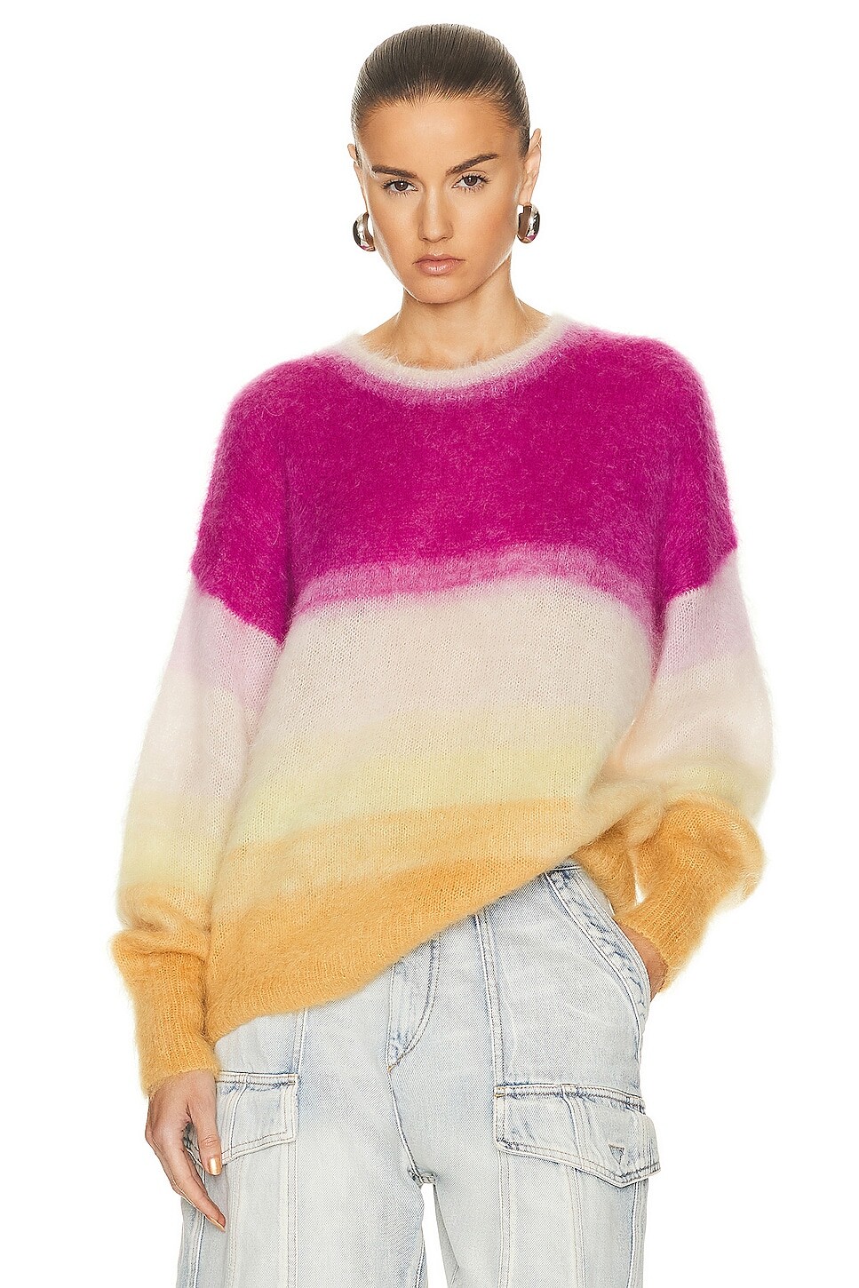 

Свитер Isabel Marant Etoile Drussell, цвет Fushia & Yellow