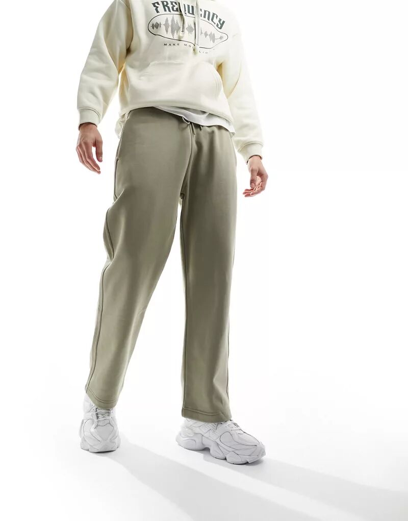 Тяжелые мешковатые спортивные штаны Abercrombie & Fitch оливково-зеленого цвета