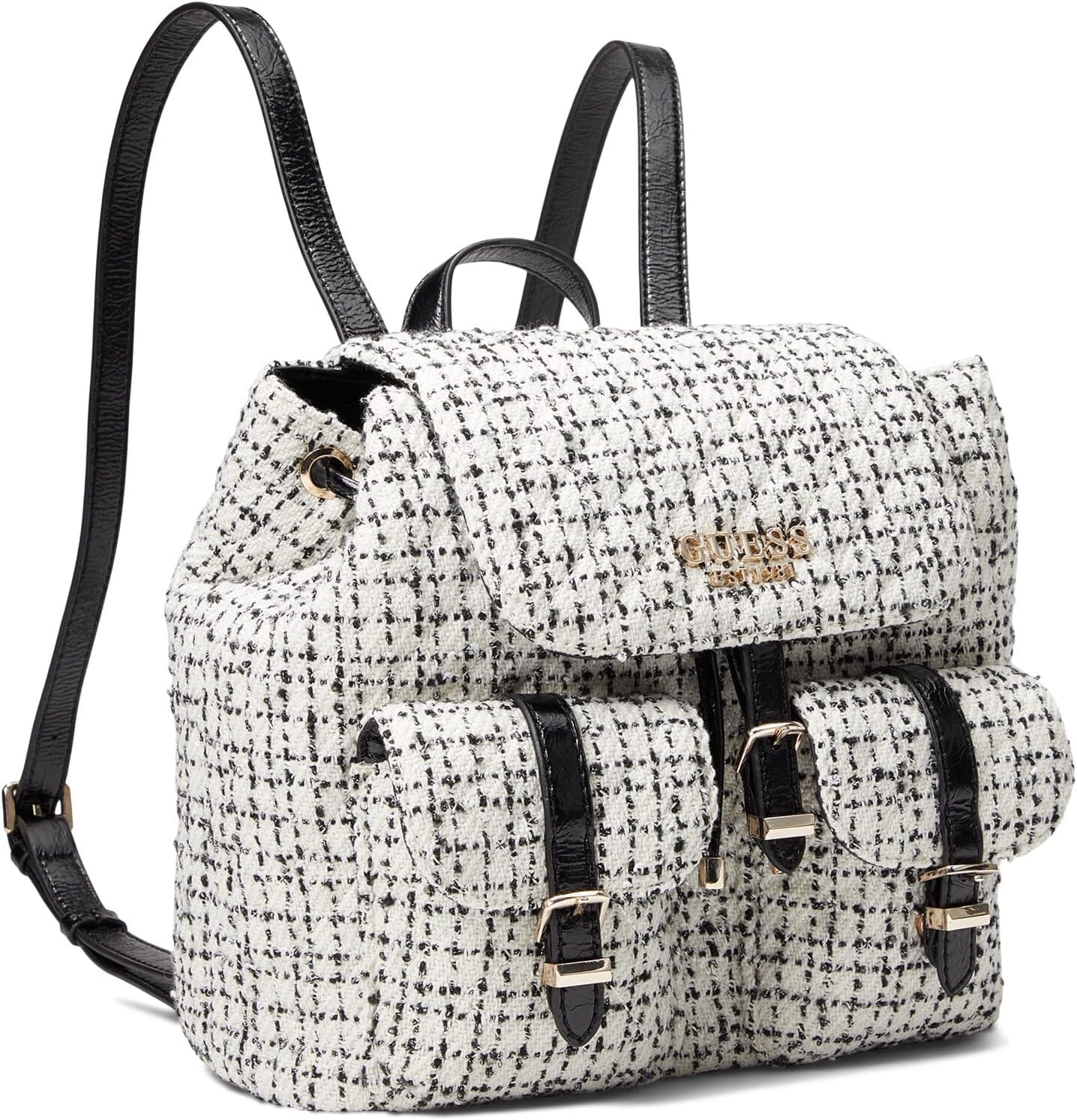 

Рюкзак Adam Flap Backpack GUESS, цвет Black/White
