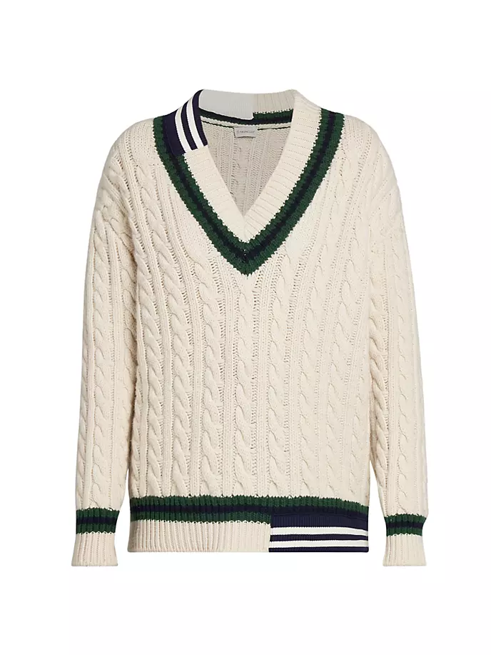 

Свитер Moncler x Palm Angels с v-образным вырезом Moncler Genius, цвет ivory green