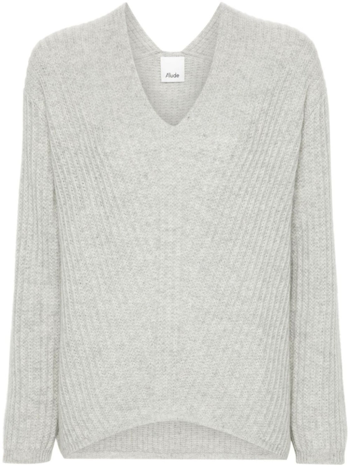 

Allude джемпер в рубчик с V-образным вырезом, серый
